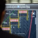 civil engineer designs weirs on computer